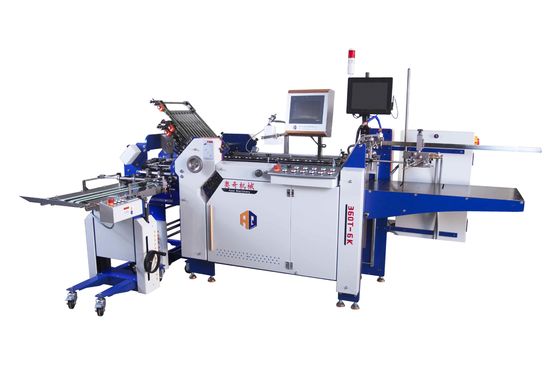 Industriële elektronische papiermap met platte stapelvoeder voor brochures, boekjes en papier vouwmachine